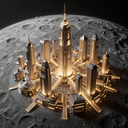 a futuristic city on the moon, matte painting, beautiful glowing lights, sci - fi, stunning, intricate, elegant. highly detailed, digital painting. artstation. smooth. sharp focus. illustration. art by artgerm and greg rutkowski and alphonse mucha, isometric
