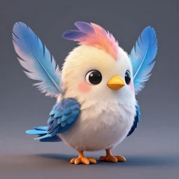 cute feathers pictoplasma characterdesign toydesign toy monster bird of paradise, zbrush, octane, hardsurface modelling, artstation, cg society, by greg rutkowksi