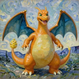 A portrait of Charizard, van gough artstyle, hyperdetailed, artstation, accurate, octane render, 8k