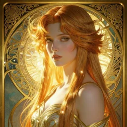 highly detailed portrait of a woman with long hairs, art nouveau, global illumination, radiant light, detailed and intricate environment