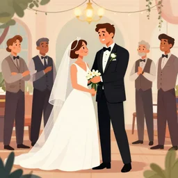 trending on artstation illustration cropped bachelor party getting married