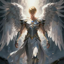 archangel micheal by tsuyoshi nagano, illustration, cinematic lighting, hyperdetailed, 8 k, symmetrical, trending on artstation