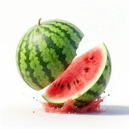 photo of watermelon that fall and hit ground from ten thousand feet