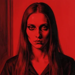 vecna, in the style of beksinski, red, black, vibrant, chiaroscuro, high detail, perfect artwork, clean lines