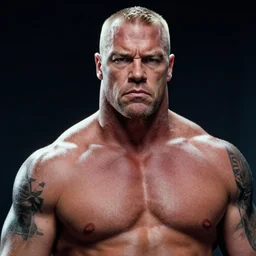 film still close up shot of brock lesnar as the terminator from the movie terminator 2
