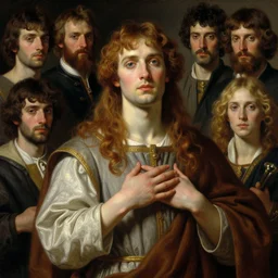 a portrait of st cyprian by wayne barlowe, gustav moreau, goward,  Gaston Bussiere and roberto ferri, santiago caruso, and austin osman spare, ((((occult art))))