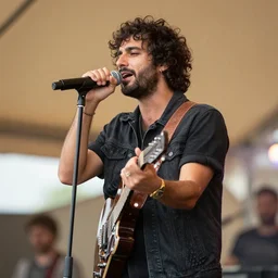 photo of Navid Zardi singing at glastonbury festival