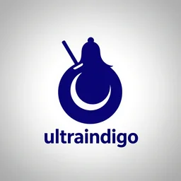 minimalist logo for a project called ultraindigo centered around samurai and the color indigo, post - processing, vector art
