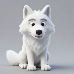 a white wolf muppet