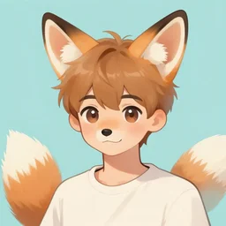 a cute guy with fennec fox ears, digital artwork trending on artstation, 4 k