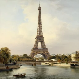 1750 Paris, in the style of the Hudson River School