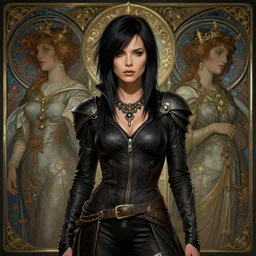 a 4 k cinematic film screenshot still portrait of joan jett in blade runner, deep focus, d & d, fantasy, intricate, elegant, highly detailed, digital painting, artstation, concept art, matte, sharp focus, illustration, dark fantasy style art, hearthstone, art by artgerm and greg rutkowski and alphonse mucha