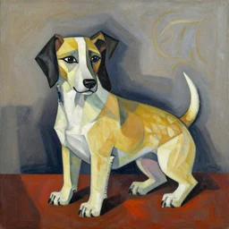 a dog painted by piccasso in cubism