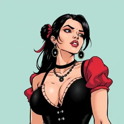 valentina nappi in the style of eichiro ora, one piece, manga style