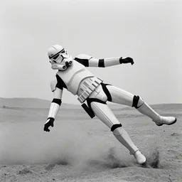 falling soldier, republic clone trooper, black - and - white photograph, geonosis, realism, pictorialism, by robert capa, 3 5 mm film, like the moment of death has been frozen forever, groundbreaking photography