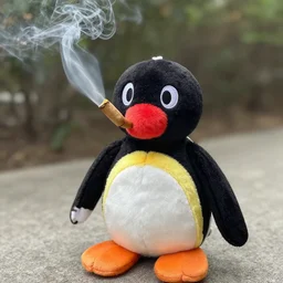 pingu smoking a reefer