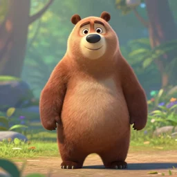 a bear as a pixar character, 8 k