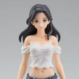 figurine of earth chan wearing an elegant summer blouse, female personification!!, official store photo, commercial photo, featured on amiami, 8 k, 8 5 mm, beautiful composition, smooth curves