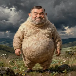 big chungus as mr. bean painted by greg rutkowski, wlop