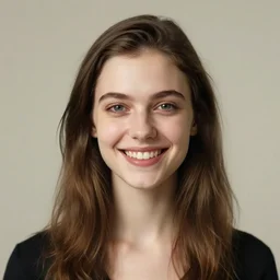 portrait of a beautiful girl smiling  by Vanessa Beecroft