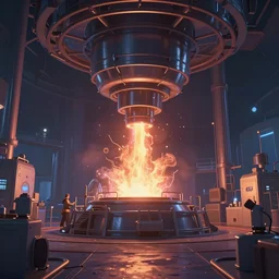 ignition facility fusion reaction laboratory still from animation movie render by pixar