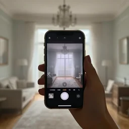 Beautiful cameraphone, soft liminal foggy Photograph inside an estate-flat's room