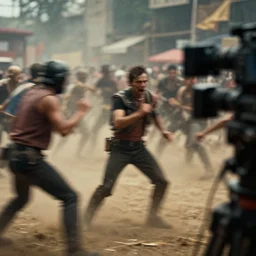An insane battle scene but the camera is too blurry to make out what is going on