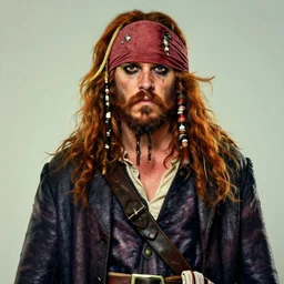 chris pratt as an ugly drunken pirate with a big ginger beard and a large moustache, ginger hair, ugly, bags under his eyes, dark eyes, he wears a big coat, scruffy. character concept art. royo, artgerm, wlop. fashion. dnd. trending on artstation.