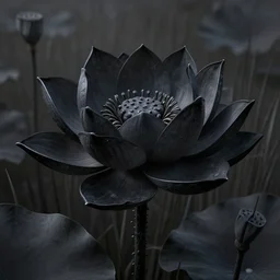 a beautiful and hyperdetailed matte painting of a black lotus in a field, in the style of magic the gathering!!!! 8 k, volumetric lighting, cinematic, find detail, cell shaded, intricate detail, octane render, art by greg rutkowski and albert bierstadt