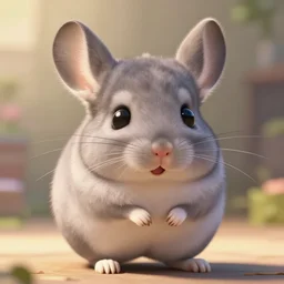 wholesome animated film still of adorable chinchilla smiling soft lighting, 4 k, bokeh