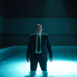 film still of viktor orban standing in an empty pool in a scene from tv series narcos, hd, 4 k