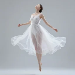 a very detailed, high definition, dreamful, faceless, beatiful, female fairy wearing a translucent, white dress levitating in the air in a thickly vegetated forest in a wonderful fantasy world, dreamlike light incidence, surrounded by many fairies, during sunset, art style, award winning picture