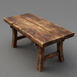 a rustic rectangle wooden table with lots of spikes sticking out of it. Dungeons and dragons fantasy digital art, artstation highquality 4k