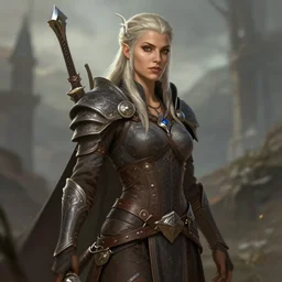 beautiful female dunmer, d&d character art