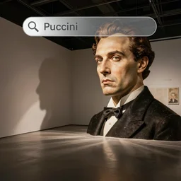 Using AI zo search for beauty in Puccini\'s Tosca, immersive installation in a contemporary artspace, photorealstic