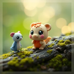 the cutest little polymer clay 🦁 and 🍄 hybrid, unreal engine, bokeh