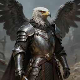 portrait of the eagle lord, dressed in armor, medeival lord, a character portrait by doc hammer, deviantart contest winner, antipodeans, concept art, fantasy art, a song of ice and fire fan art, trending on artstation