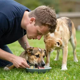 eden ben zaken eating a dog, photorealistic, detailed