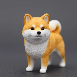 a small shiba inu fertility figurine, macro photography