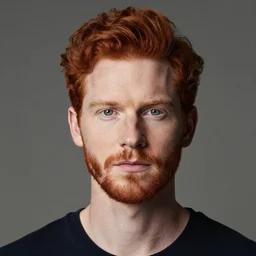 a portrait of a redhead man, by ross tran