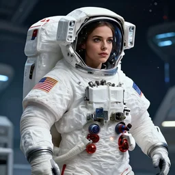 epic professional digital art of stunningly gorgeous american female starship astronaut, by leesha hannigan, iris van herpen, artstation, cgsociety, wlop, epic, much wow, much detail, gorgeous, detailed, masterpiece