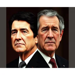 justin trudeau george bush hybrid, unreal character portrait, renderer by unreal engine