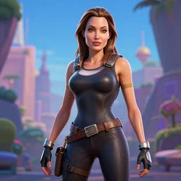 Angelina Jolie as a fortnite character, 8k, octane render