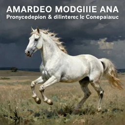 a white horse galloping across the prairie, by amedeo modigliani