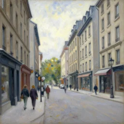 Montreal street scene, by Seurat