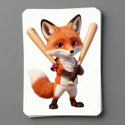 a card with a picture of a fox holding a baseball bat, a comic book panel by ken sugimori, official art, poster art, dungeons and dragons, detailed, realistic, trending on artstation