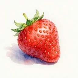 watercolor painting of a strawberry