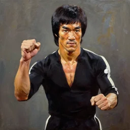 bruce lee oil painting