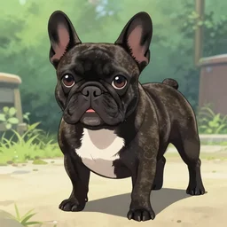 black french bulldog by satoshi kon