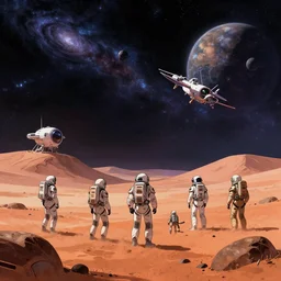 a colony on mars. anime. galactic.
